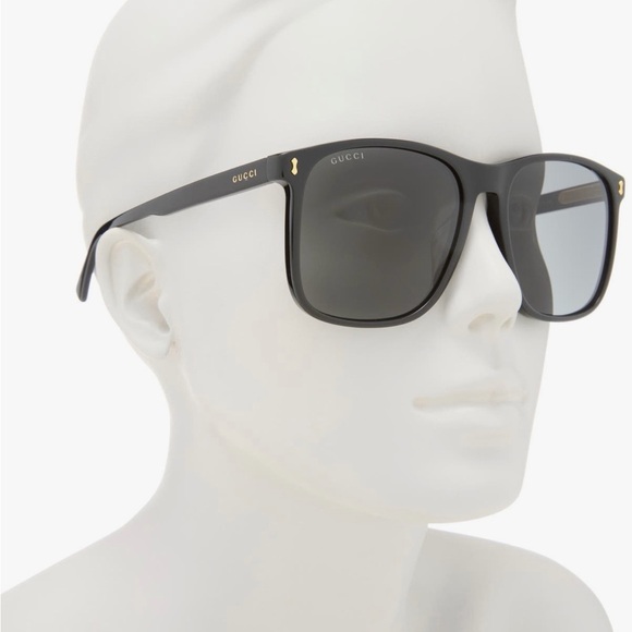 Gucci Black and Gold Sunglasses 57MM Square